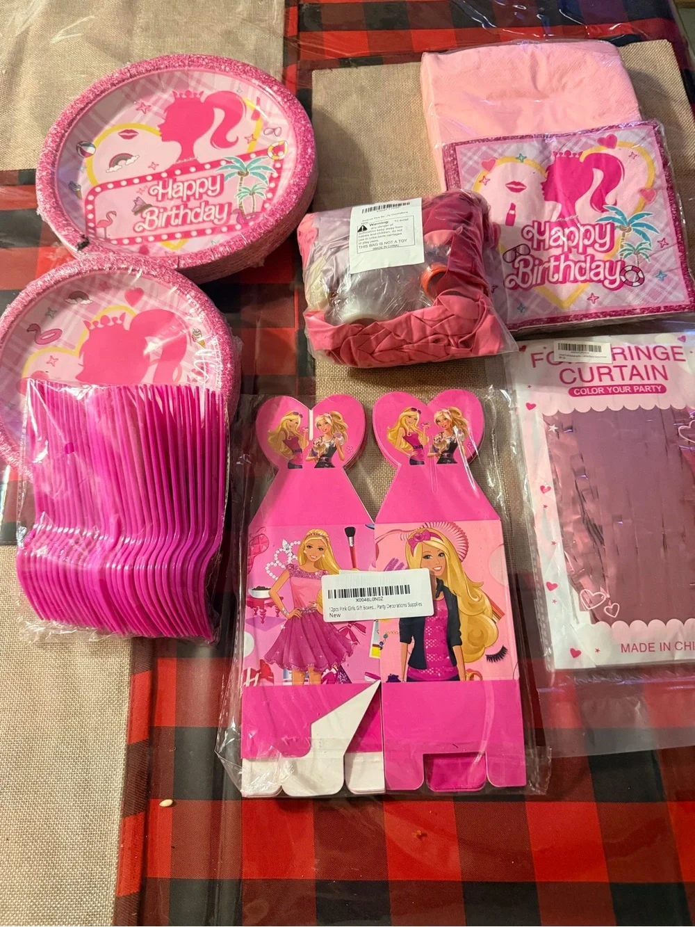 Pink Happy Birthday Party Supplies Kit - Unbranded